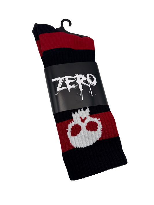 ZERO | Skull Socks | Red/Black Stripes
