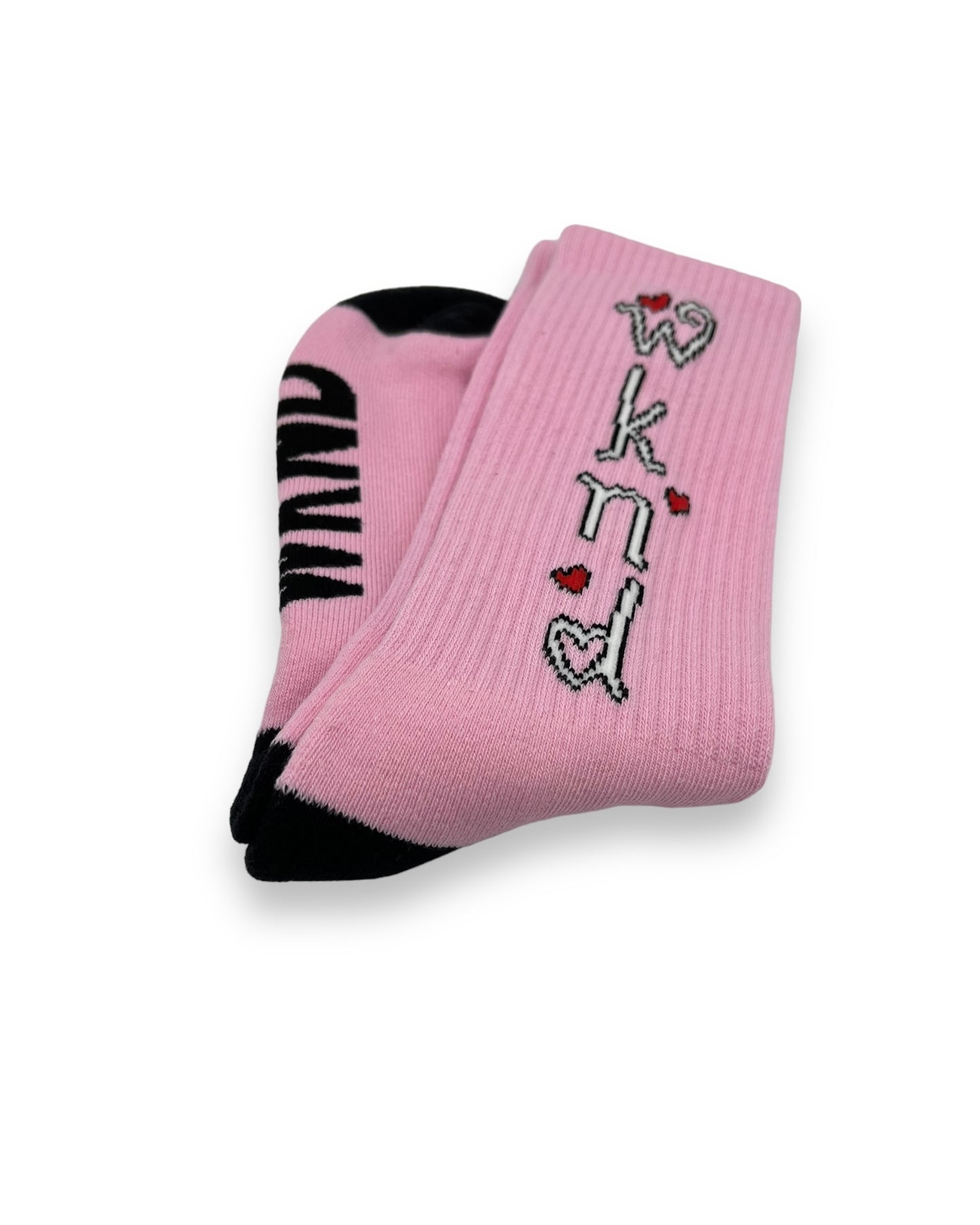 WKND | Heart Socks | Pink & Black