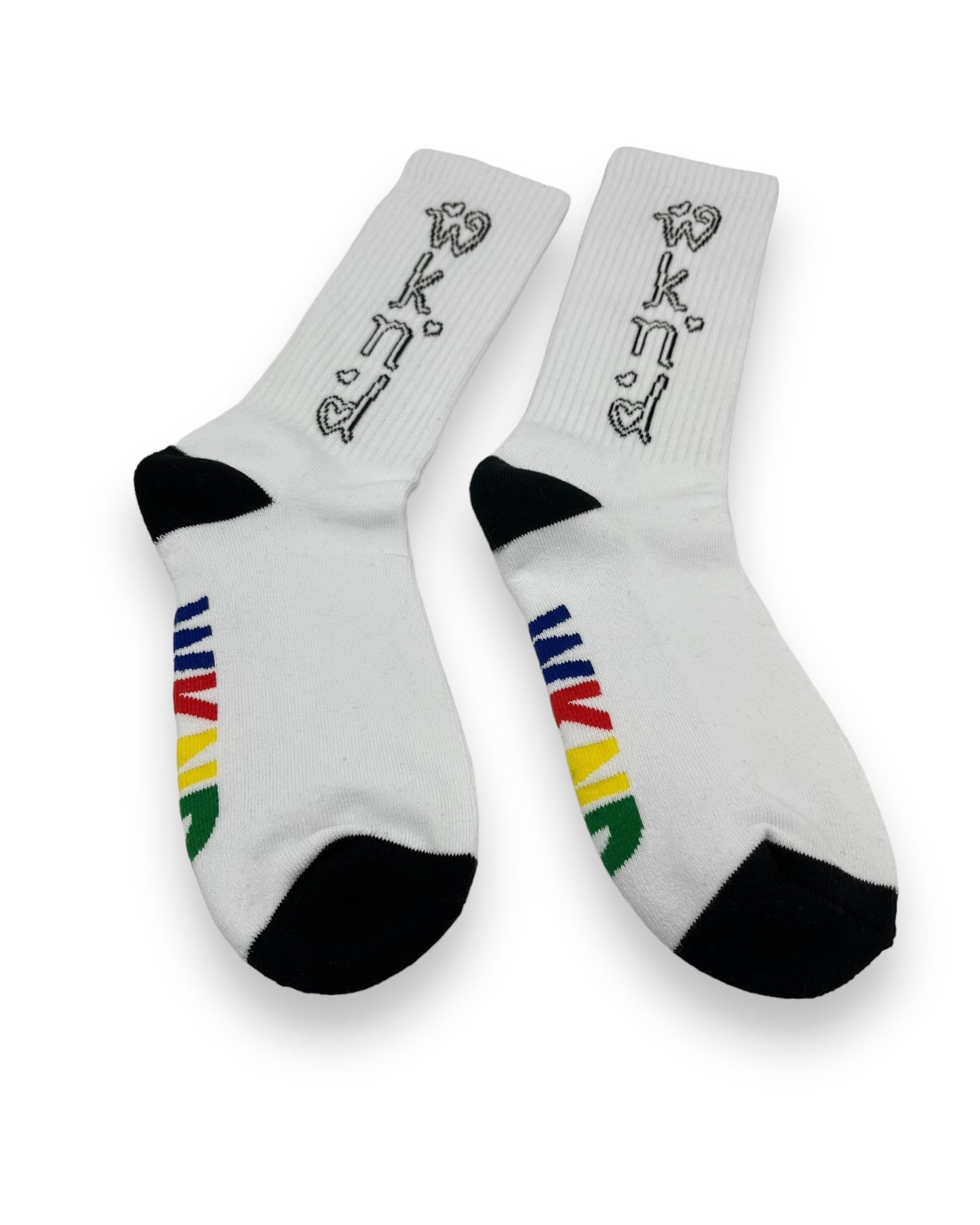 WKND | Heart Socks | Black & White & Rainbow