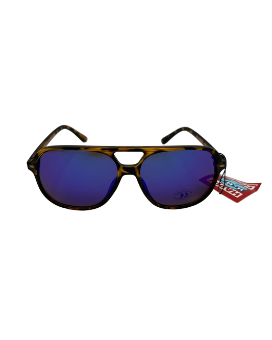 HAPPY HOUR | The Duke | Matte Tortoise | Blue Mirrored Lens Sunglasses