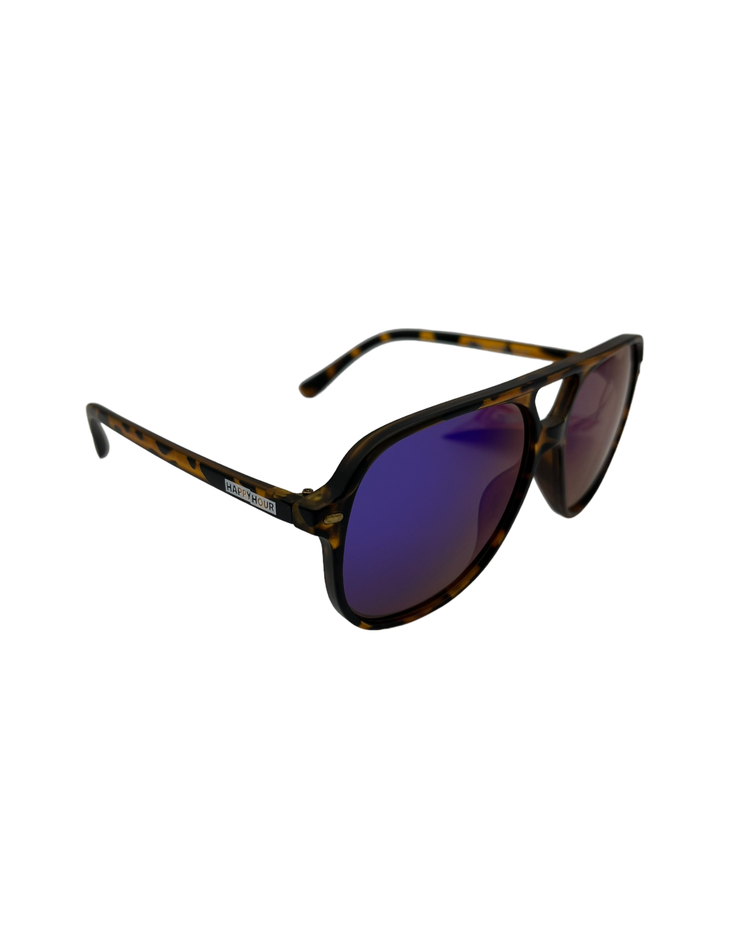 HAPPY HOUR | The Duke | Matte Tortoise | Blue Mirrored Lens Sunglasses