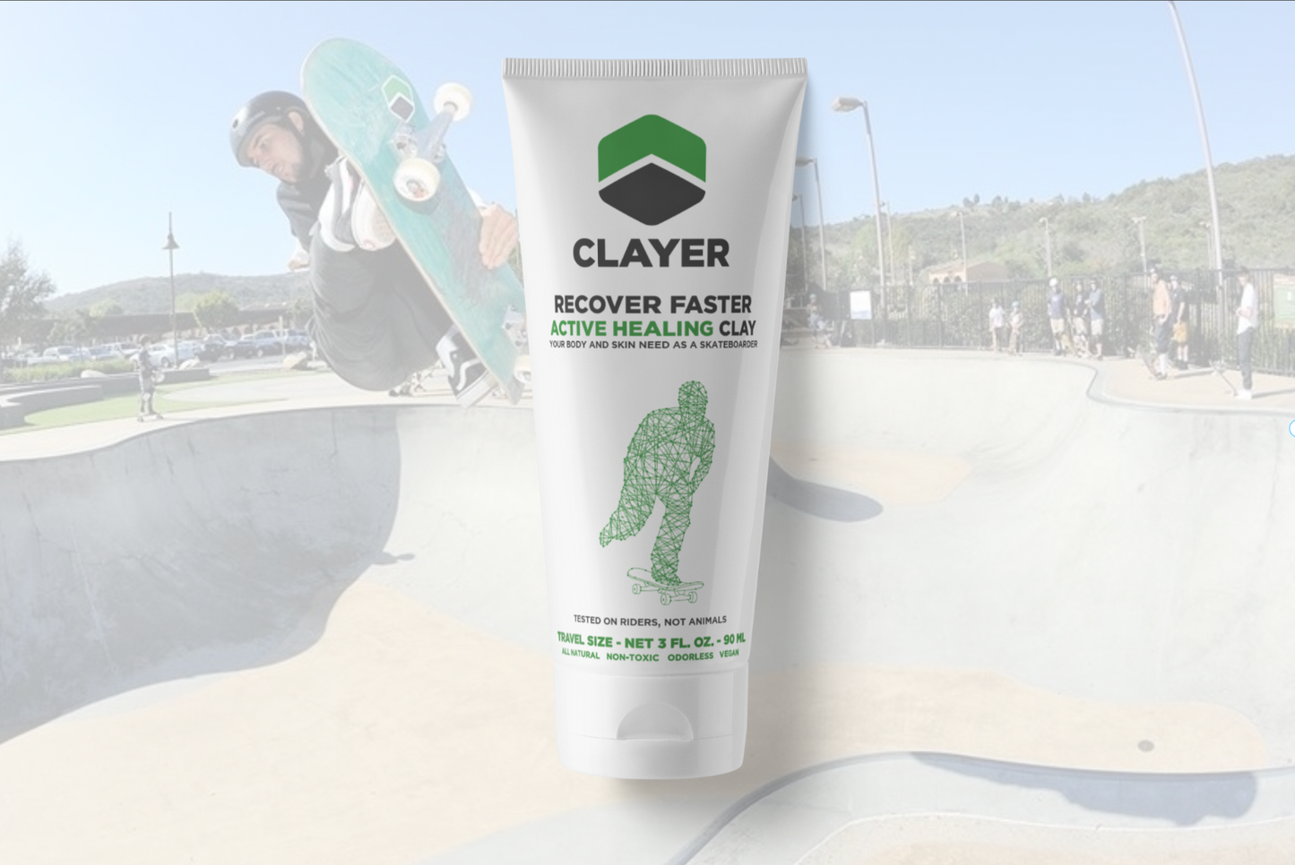CLAYER | Skateboarder Active Relief - Recover Faster Healing Clay